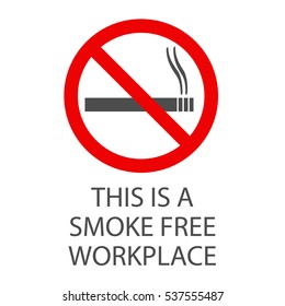 Smoke Free Workplace Sign Illustration