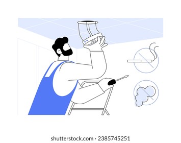 Ilustración vectorial del concepto abstracto del sensor de humo y gas. Sensores de humo y gas, tecnología de detectores modernos, industria de la IoT, Internet de las cosas, metáfora abstracta de prevención de peligros.