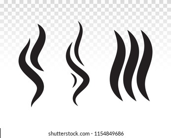 Smoke Gas Steam Flame Icon. Vector Heat Aroma Logo. Smell Or Scent Fumes Shape For Hot BBQ Icon Design.