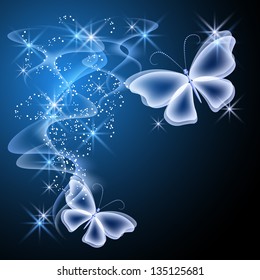 Smoke and glowing butterflies