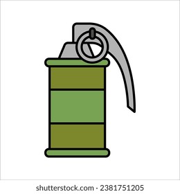 Smoke Grenade flat icon. Colored filled simple Smoke Grenade icon for templates, vector illustration on white background