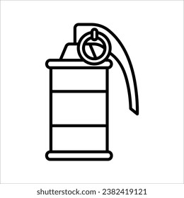 Icono plano de la Granada del humo. Icono de la Granada de humo simple rellenado de color para plantillas, ilustración vectorial sobre fondo blanco