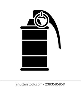 Rauchgranate-Flachsymbol. Farbige gefüllte, einfache Rauchgranate-Symbol für Vorlagen, Vektorgrafik auf weißem Hintergrund