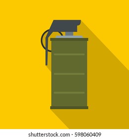 Smoke grenade icon. Flat illustration of smoke grenade vector icon for web isolated on yellow background