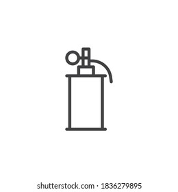 Smoke grenade line icon. linear style sign for mobile concept and web design. Police smoke grenade outline vector icon. Symbol, logo illustration. Vector graphics