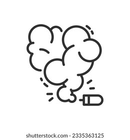 Smoke grenade, linear icon. Line with editable stroke