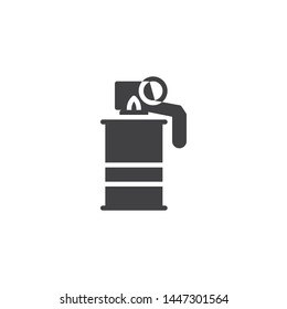 Smoke grenade vector icon. filled flat sign for mobile concept and web design. Police smoke bomb glyph icon. Symbol, logo illustration. Vector graphics