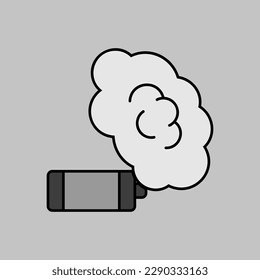 Icono aislado del vector de la granada de humo. Manifestación, protesta, huelga, revolución. Símbolo gráfico para el diseño de su sitio web, logotipo, aplicación, interfaz de usuario