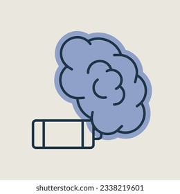 Icono aislado del vector de la granada de humo. Manifestación, protesta, huelga, revolución. Símbolo gráfico para el diseño de su sitio web, logotipo, aplicación, interfaz de usuario