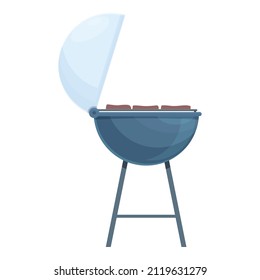 Smoke grill icon cartoon vector. Cook bbq. Party food