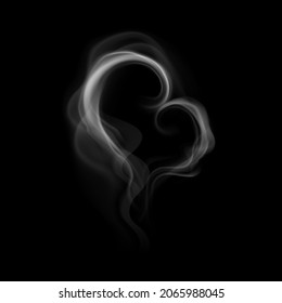 Smoke in heart shape design rendering isolated 