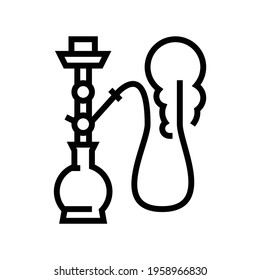 smoke hookah mens leisure line icon vector. smoke hookah mens leisure sign. isolated contour symbol black illustration
