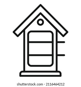 vector de contorno de icono de la casa de humo. Fumador de barbacoa. Cocina de carne