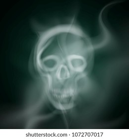 Raucher-Skull-Illustration. Vectordesign der Wolke oder Nebel