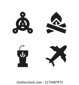 smoke icon. 4 smoke vector icons set. chemical weapon, stage and bonfire icons for web and design about smoke theme
