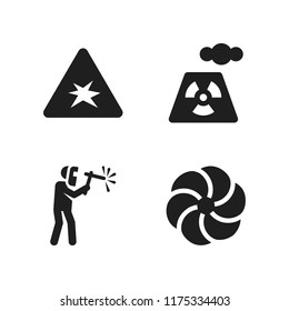 smoke icon. 4 smoke vector icons set. power plant, explosive and welder icons for web and design about smoke theme