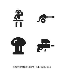 smoke icon. 4 smoke vector icons set. paintball, weapons and disc jokey icons for web and design about smoke theme