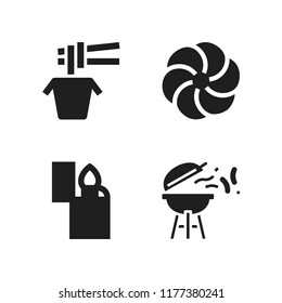 smoke icon. 4 smoke vector icons set. vortex, barbecue and lighter icons for web and design about smoke theme