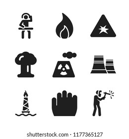 smoke icon. 9 smoke vector icons set. welder, explosion and disc jokey icons for web and design about smoke theme
