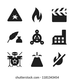 smoke icon. 9 smoke vector icons set. volcano, clapperboard and ink icons for web and design about smoke theme