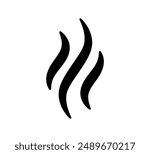 Smoke icon. Abstract odor symbol. Hand drawn hot vapor. Line air smell symbol. Doodle fire smoke icon. Vector illustration isolated on white background.