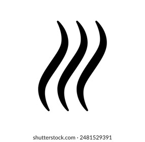 Smoke-Symbol. Abstraktes Geruchszeichen. Von Hand gezogener heißer Dampf. Linien-Luft-Geruchssymbol. Doodle Feuer Rauch Symbol. Vektorillustration isoliert auf weißem Hintergrund.