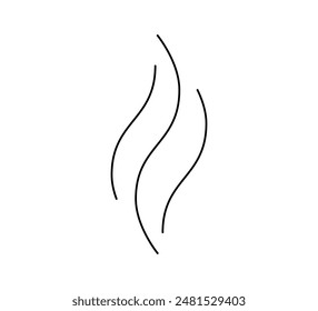 Smoke-Symbol. Abstraktes Geruchszeichen. Von Hand gezogener heißer Dampf. Linien-Luft-Geruchssymbol. Doodle Feuer Rauch Symbol. Vektorillustration isoliert auf weißem Hintergrund.