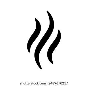 Smoke icon. Abstract odor symbol. Hand drawn hot vapor. Line air smell symbol. Doodle fire smoke icon. Vector illustration isolated on white background.