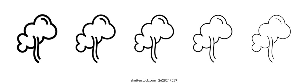 Smoke icon in black. Vector illustration for graphic design