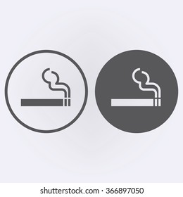 Smoke icon in circle . Vector illustration