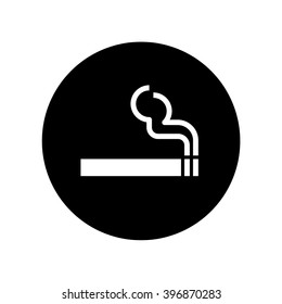 Smoke icon in circle . Vector illustration