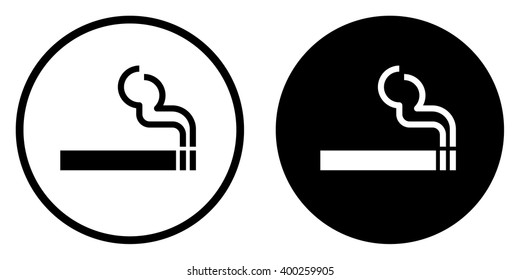 Smoke icon in circle . Vector illustration