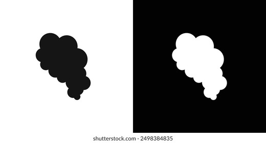 Symbol für Rauchzeichen, flache Linie, Symbolsatz.