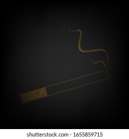 Smoke icon great for any use. Icon as grid of small orange light bulb in darkness. Illustration.