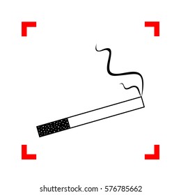 Smoke icon great for any use. Black icon in focus corners on white background. Isolated.