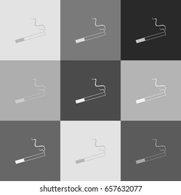 Smoke icon great for any use. Vector. Grayscale version of Popart-style icon.
