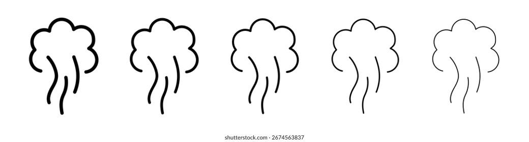 Rauchsymbol-Logo in Strichlinien-Kollektion