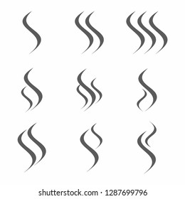 Smoke icon set. Aroma vector