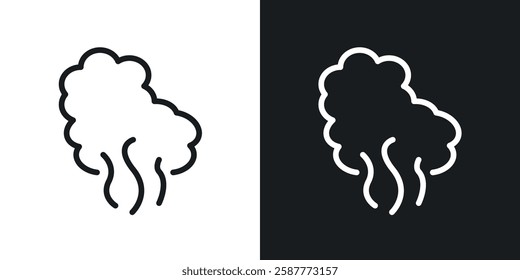 Smoke icon set black and white colors. Graphic Vector icons pack