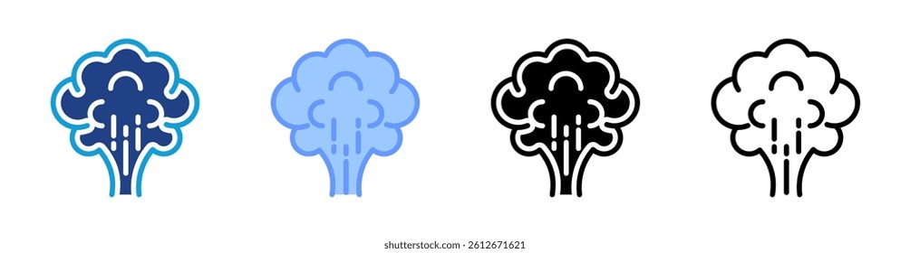 Smoke icon set multiple style collection