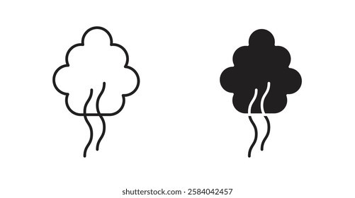 Smoke icon set in thin line. vector illustrations for web