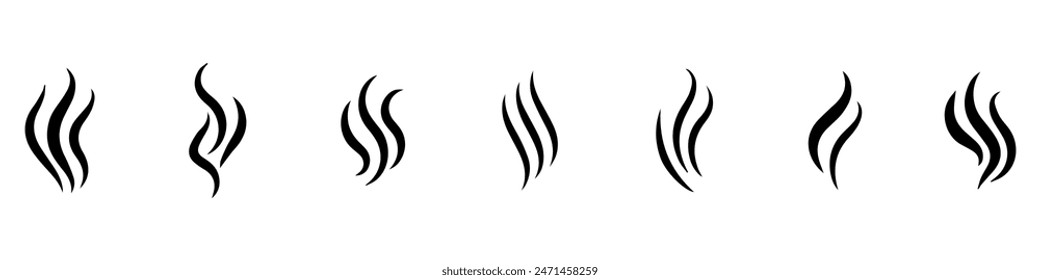 Smoke Icon. Steam Icon. Smell Icon. Aromas vaporize icons. Vector Illustration. Vector Graphic. EPS 10