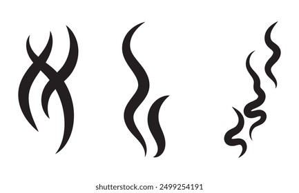 Smoke Icon. Steam Icon. Smell Icon. Aromas vaporize icons. Vector Illustration. Vector Graphic. EPS 10