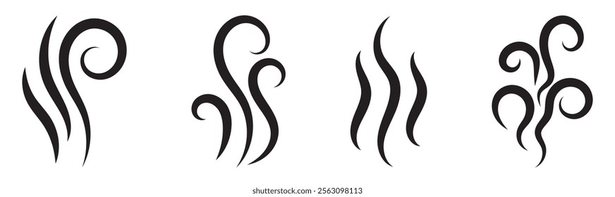 Smoke Icon. Steam Icon. Smell Icon. Aromas vaporize icons. Vector Illustration. Vector Graphic. EPS 10