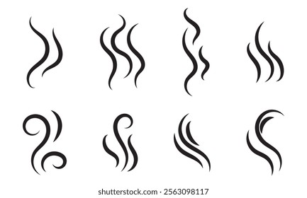 Smoke Icon. Steam Icon. Smell Icon. Aromas vaporize icons. Vector Illustration. Vector Graphic. EPS 10