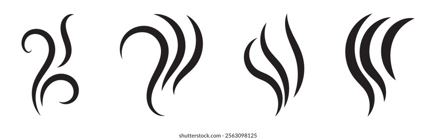 Smoke Icon. Steam Icon. Smell Icon. Aromas vaporize icons. Vector Illustration. Vector Graphic. EPS 10