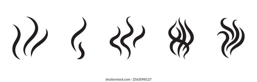 Smoke Icon. Steam Icon. Smell Icon. Aromas vaporize icons. Vector Illustration. Vector Graphic. EPS 10