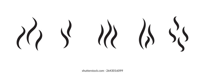 Smoke Icon. Steam Icon. Smell Icon. Aromas vaporize icons. Vector Illustration. Vector Graphic. EPS 10