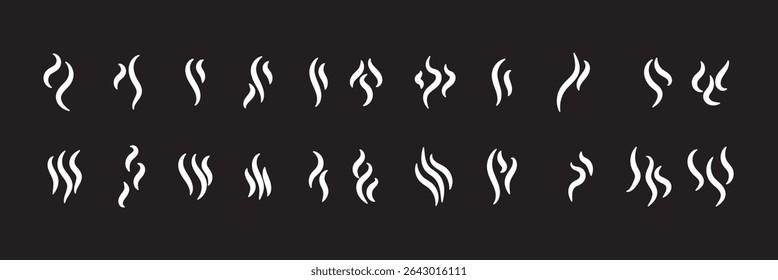 Smoke Icon. Steam Icon. Smell Icon. Aromas vaporize icons. Vector Illustration. Vector Graphic. EPS 10