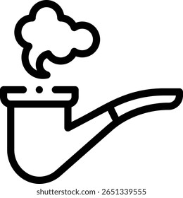 Icono de humo. Diseño De Estilo Lineal Delgado Aislado Sobre Fondo Blanco